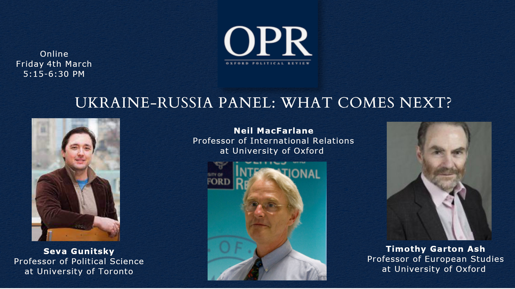 OPR Announces Ukraine-Russia Panel Discussion